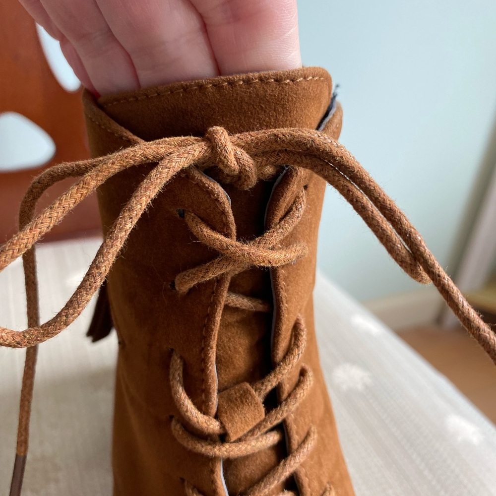 SHEIN EUC Brown Suede Ankle Boots - Picture 8 of 15
